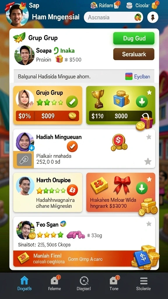 Beragam jenis permainan yang tersedia untuk pemain.