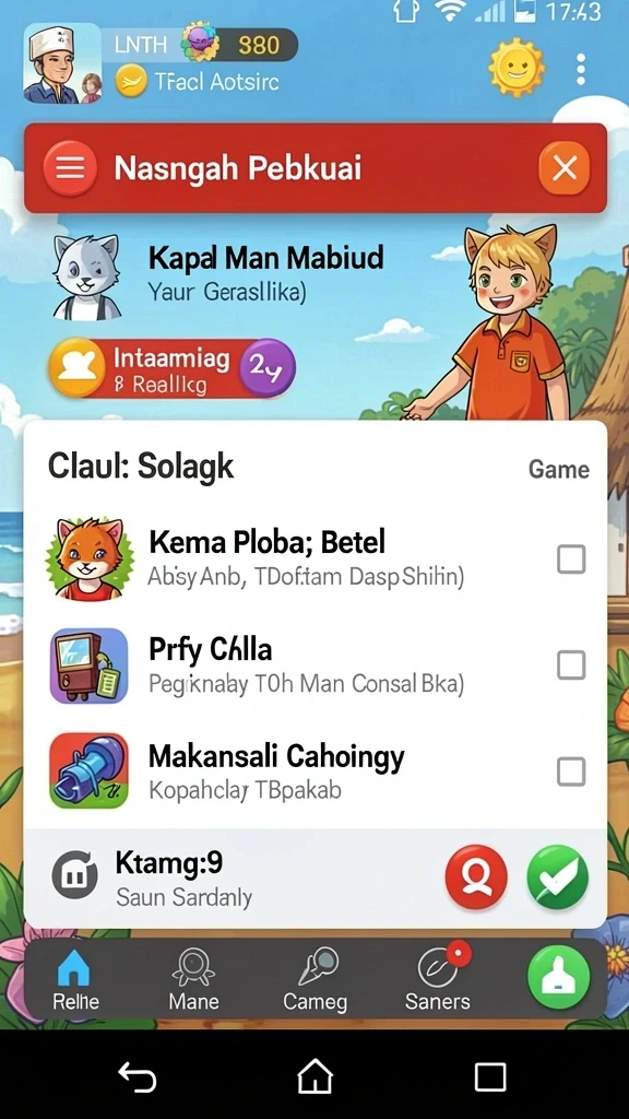 Tampilan leaderboard yang menunjukkan peringkat pemain.