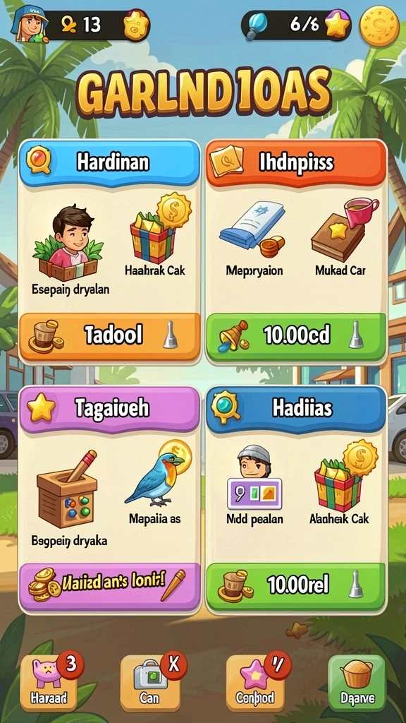 Pengaturan level permainan yang bervariasi dan menarik.