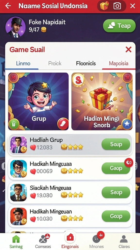 Screenshot menampilkan karakter unik dalam permainan.